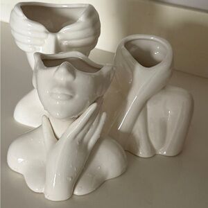 Modern White Ceramic Sculpture